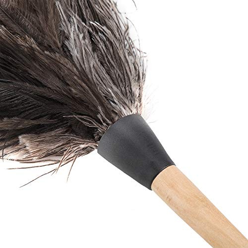 Duster with Wood Handle, Multi-Purpose, Eco-Friendly, Washable, Black