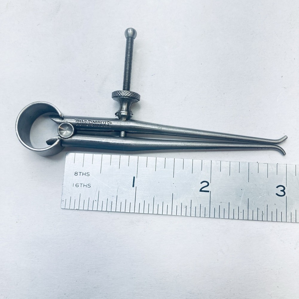 Starrett 274A-3 Toolmakers Spring Inside Caliper 3” Round Leg Solid Nut – USA
