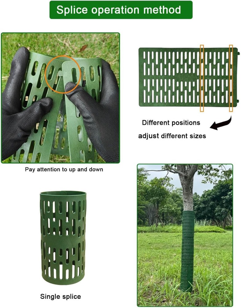 Tree Trunk Protectors Bark - 8Pcs Small Green