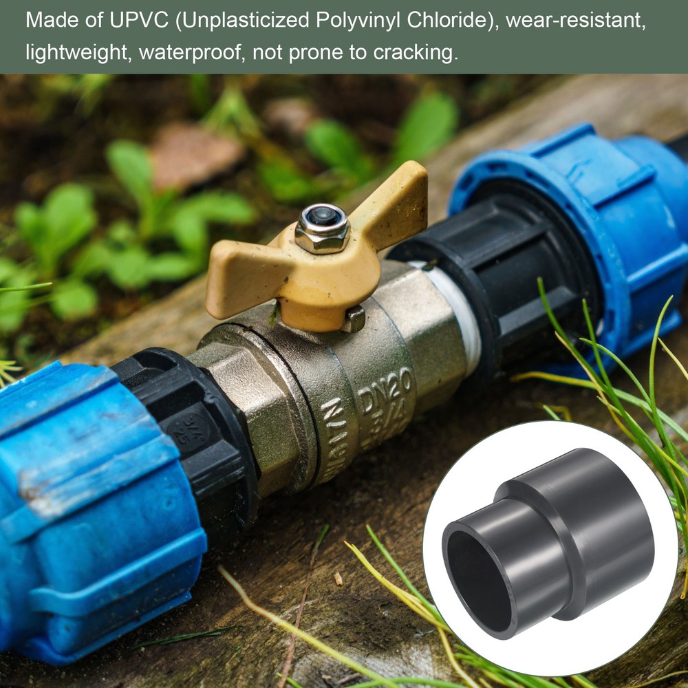 UPVC Reducer Fitting Great for Kitchen, Sink (Gray, 2-1/2" x 2")
