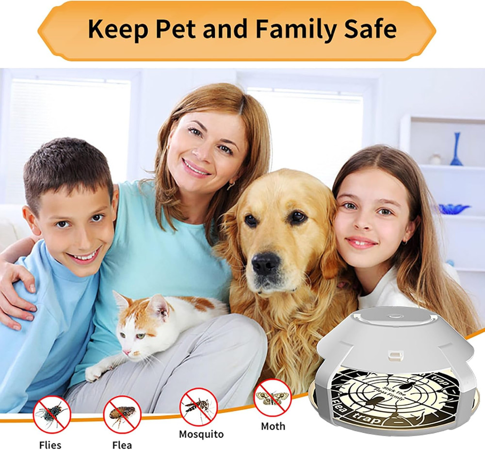 Flea Traps for inside Your Home with Light, Flea Light Trap for Bug USB Charing