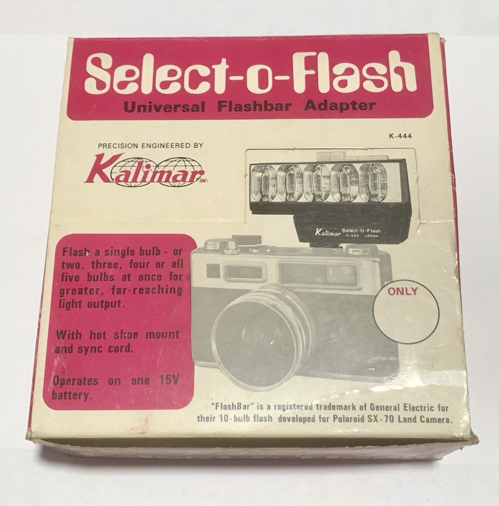 Vintage Kalimar Select-O-Flash K-444 Universal Flashbar Adapter, Japan, Untested