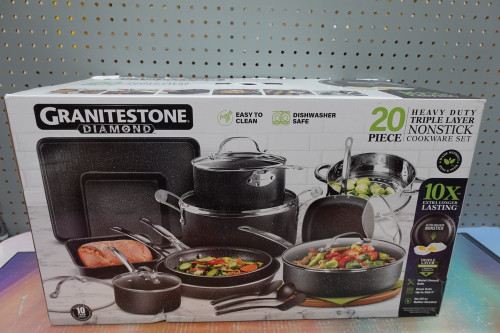 Granitestone Diamond 20 Pc Heavy Duty Triple Layer Nonstick