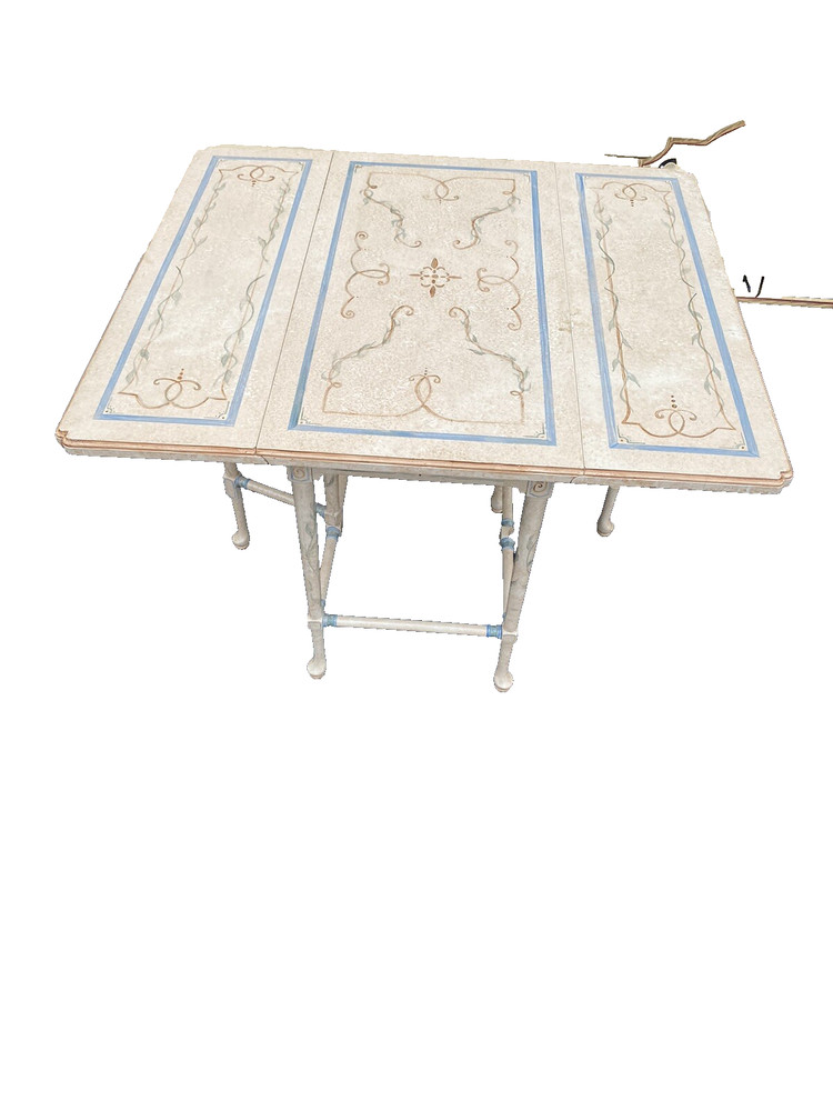 66040 Hand Painted Drop Leaf Coffee / End Table Stand