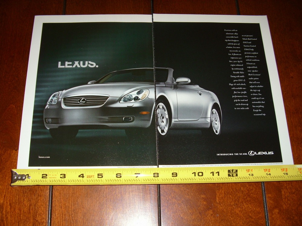 2001 LEXUS SC 430 ORIGINAL 2 PAGE AD