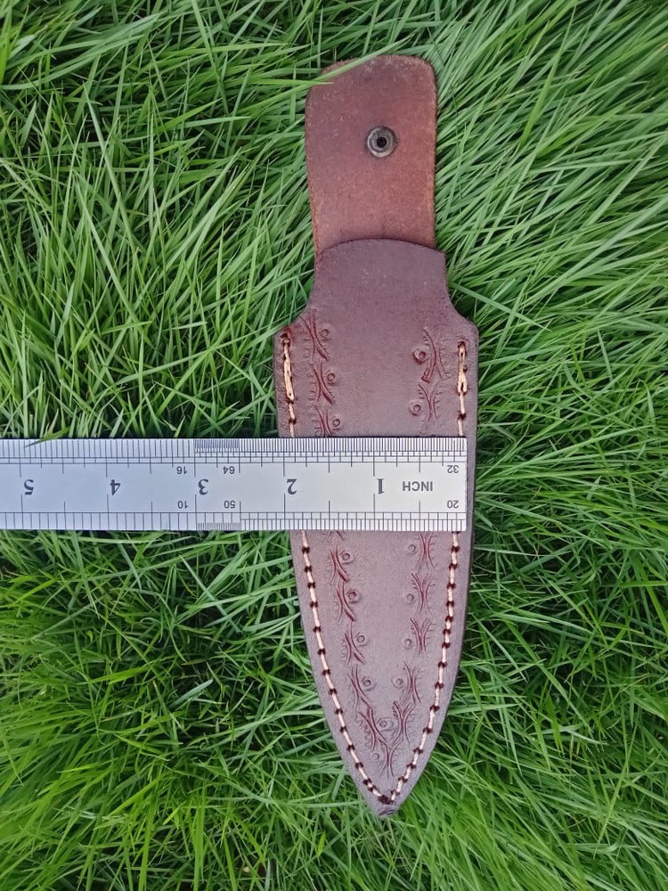 5.5”Fixed Double Edged Dagger Blade Leather Sheath / Holster  /vertical Knife