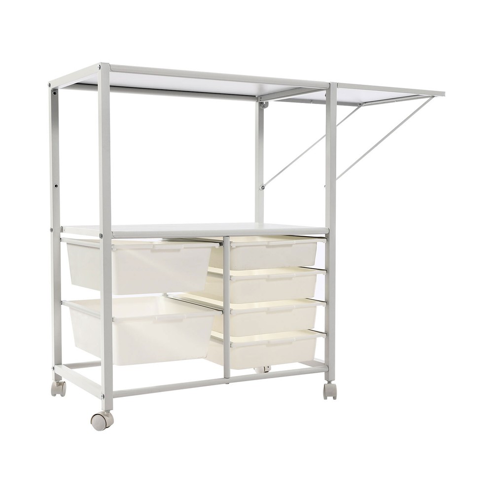 2-tier Storage Rack Organizer Shelf Freestanding Space Saver Storage Shelf White