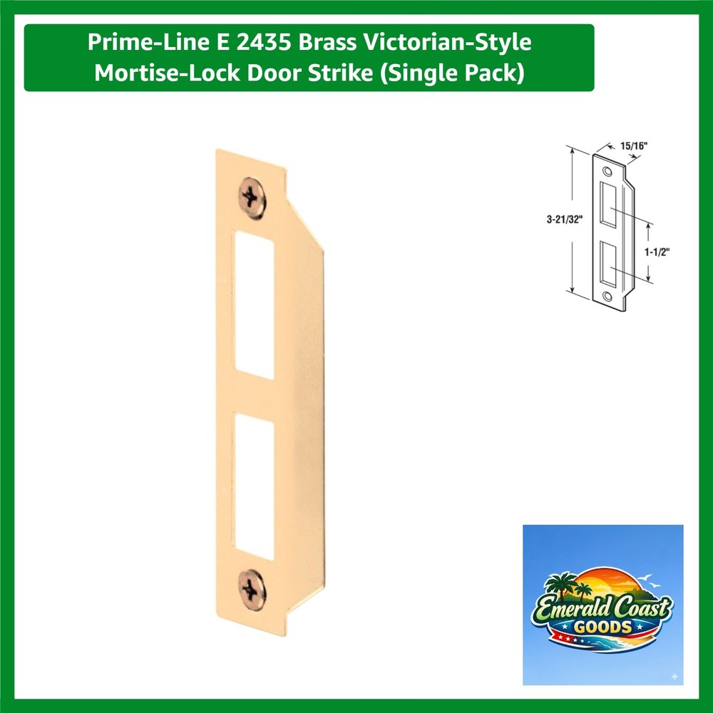 Classic Brass Mortise Lock Door Strike for Enhanced Home Security - Single Pack