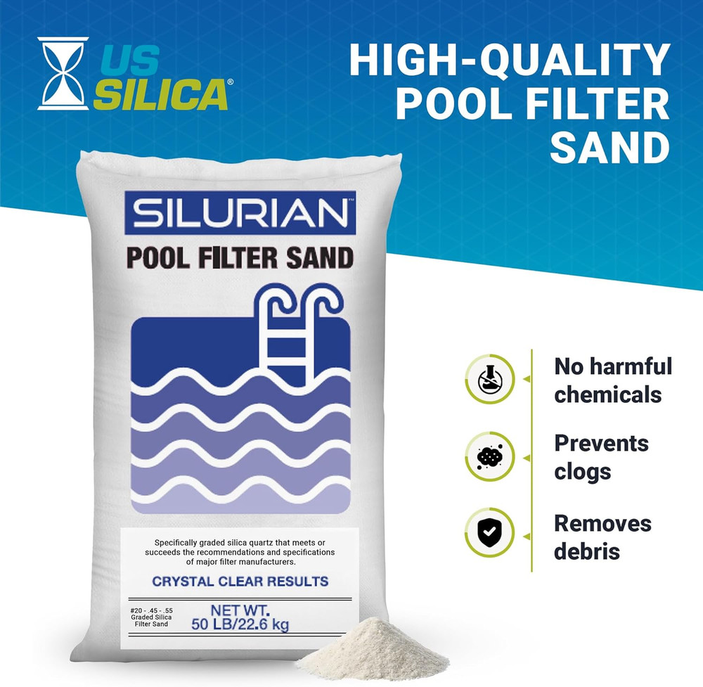 US Silica 4 Pack Angular Pool Filter Sand for Crystal Clear Water