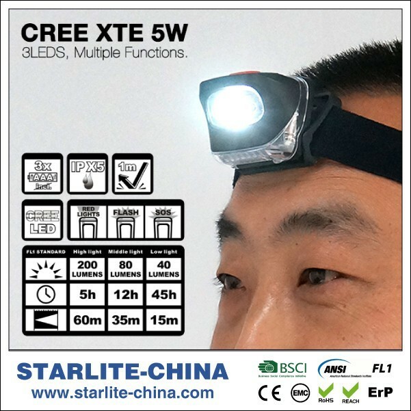 STARLITE 200 lumens survival abs led forehead light