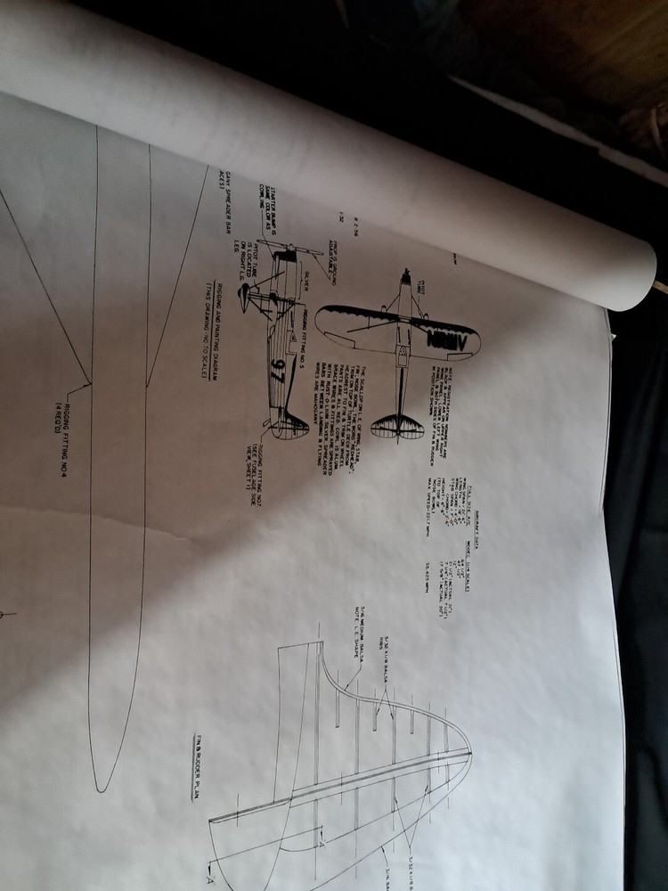 Model Airplane Large Printed Plan RC Scale Plane Drawing Redhead Racer P10