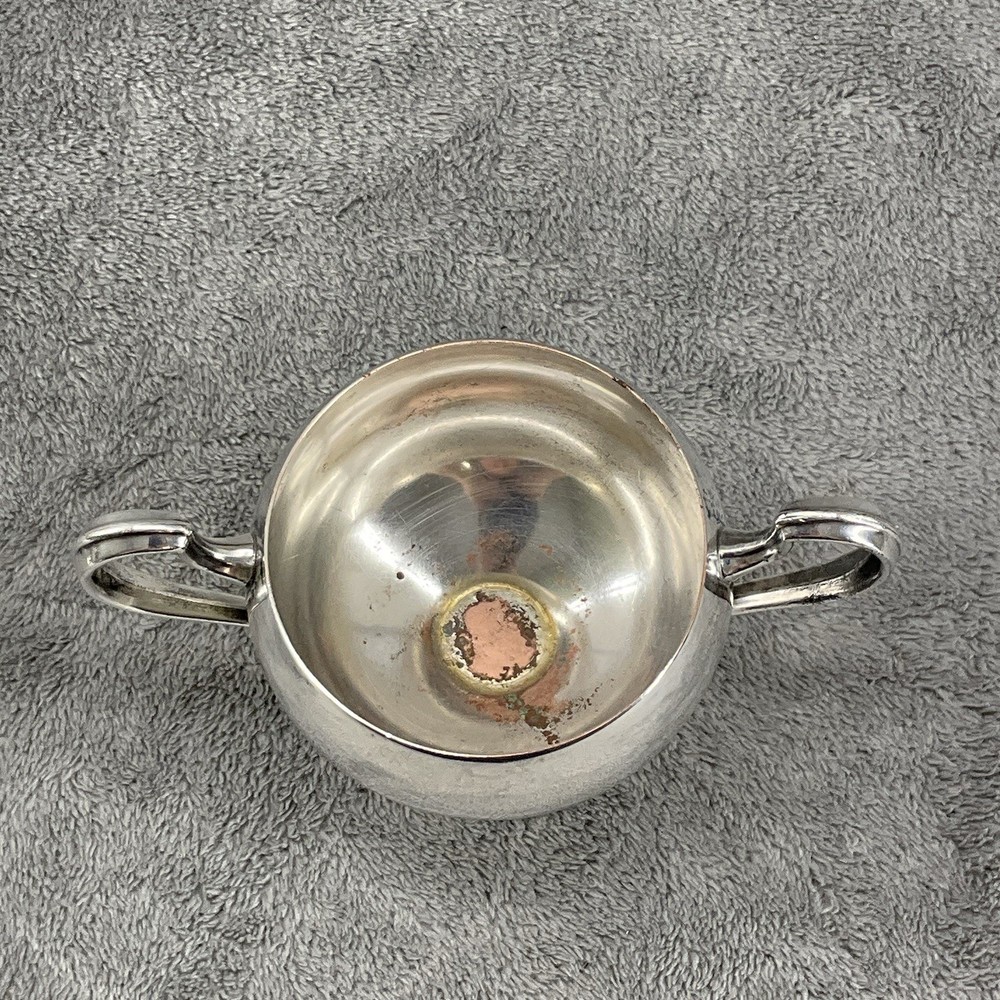 Vintage B.M.C Silver Plated Sugar Bowl Double Handle