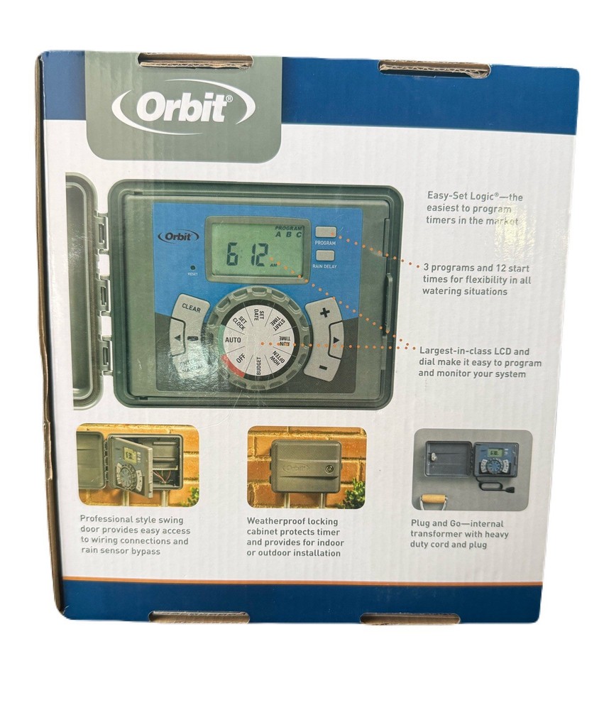 Orbit Easy Set Logic Sprinkler Timer 6 Station 57896 Simple Programming New