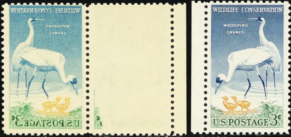 1098, Mint NH 3¢ Full Reverse Offset Under Gum With Normal * Stuart Katz
