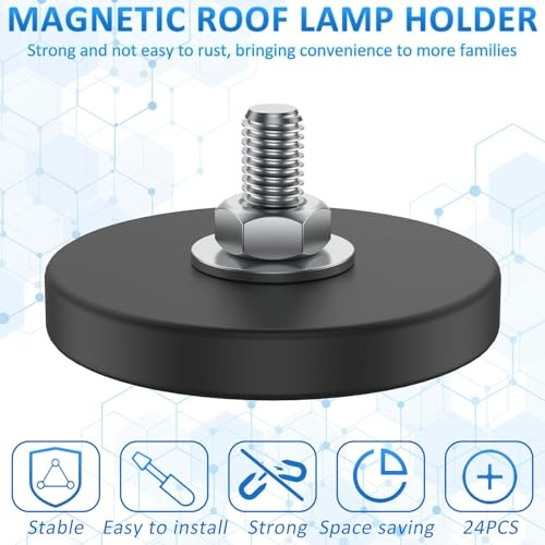 Rubber Coated Magnets with Thread Stud for Mounting