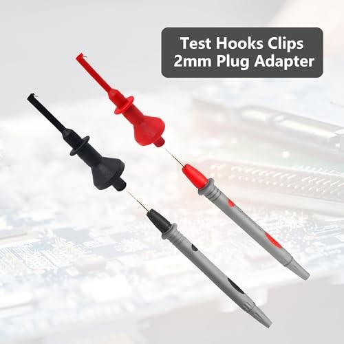 XLLForce 2Pcs Test Hooks Clips, Multimeter Leads Hooks,Multimeter Gray