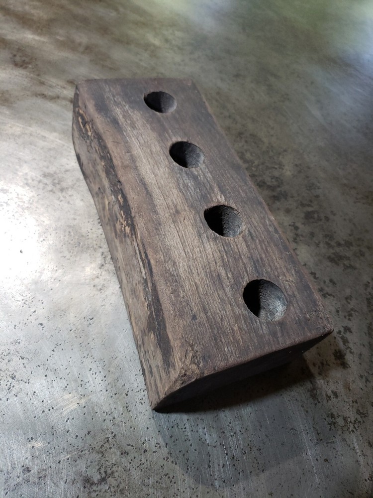 Walnut Live Edge thick Wood Block Rustic Planter Old Primitive