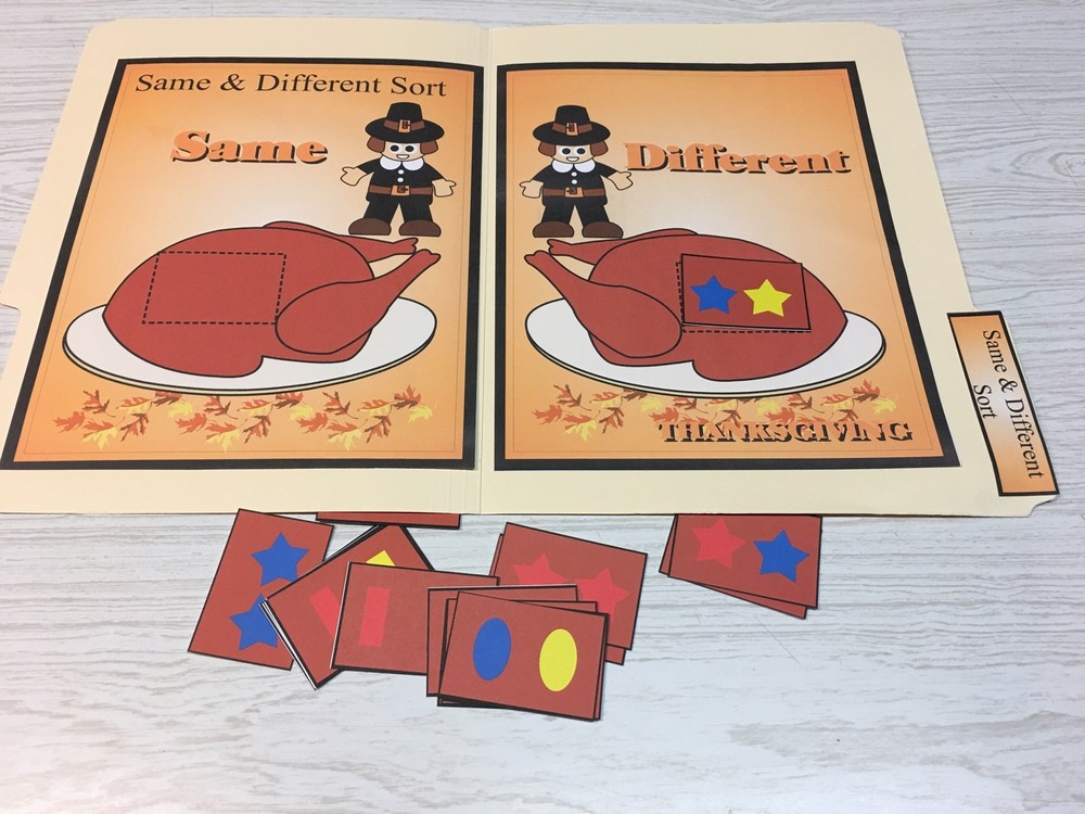 Thanksgiving - 5 File Folder Set - Activity Set - Teaching -