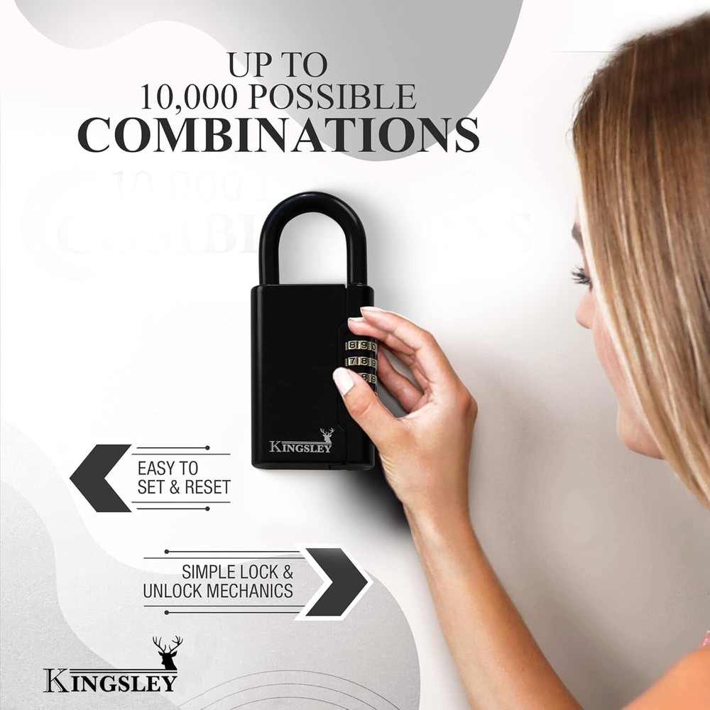 Multi-Key Capacity Portable Lockbox with Resettable Combination - 10,000 Codes