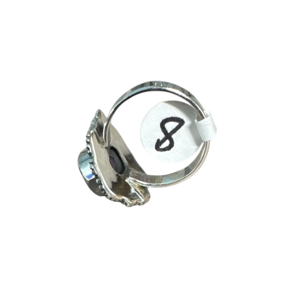 African Amethyst Solid 925 Sterling Silver Ring 8