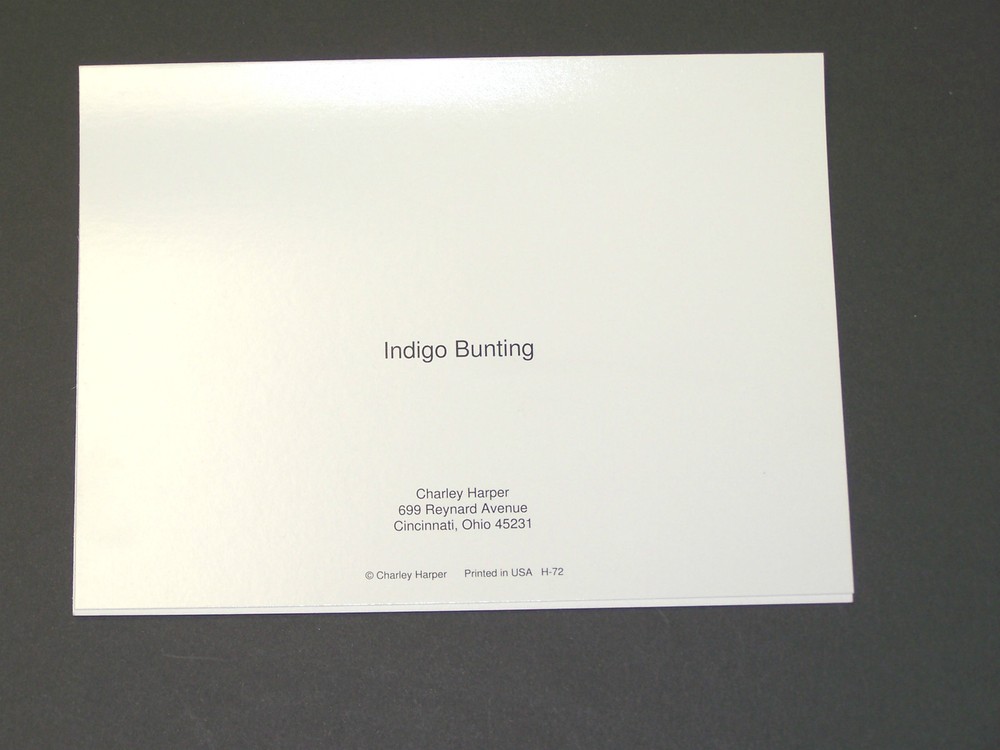 Charles/Charley Harper Notecards "Indigo Bunting" 4 Pack w/Envelopes