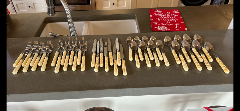 Zrike Flatware Ivory Swirl Stainless-40 pc set
