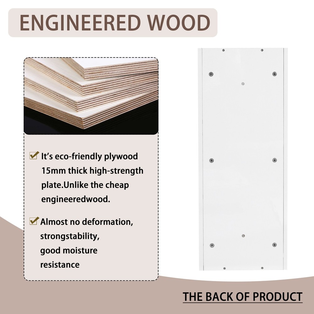 12" Bathroom Wall-Mounted Storage Rack, Float Mounting Design,(KD-Packing)