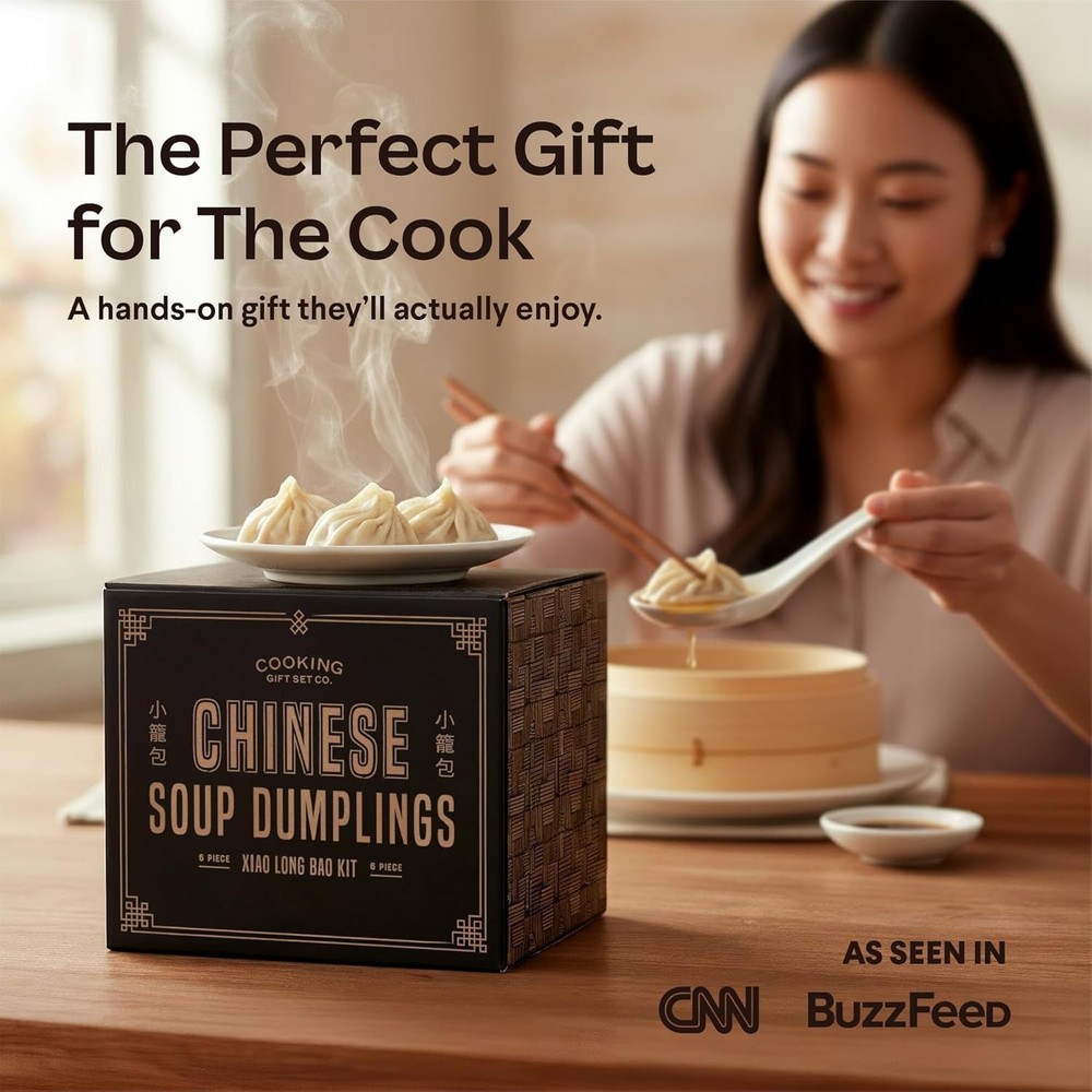 Authentic Soup Dumpling Steamer Set with Step-by-Step Instructions & Accessories
