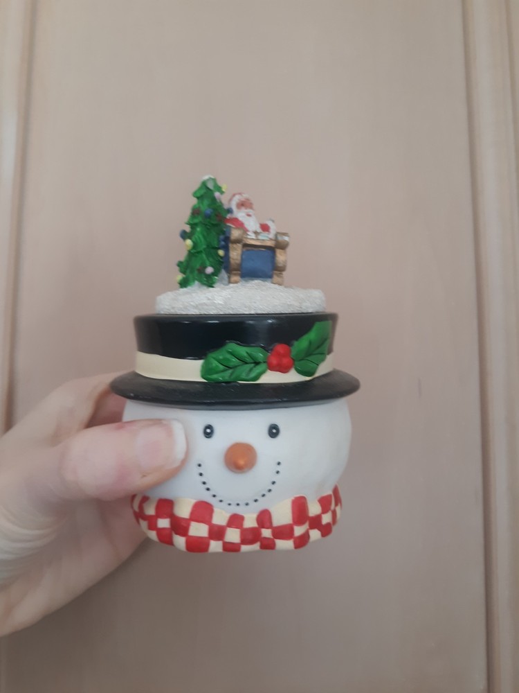 Snowman candle with Santa top