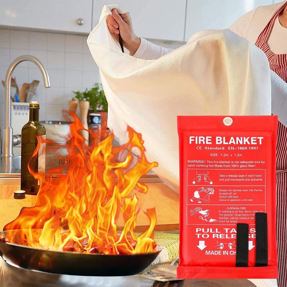 🔥2 Pack Fire Blanket for Home Emergency Fire Supression XL SIZE 47" x 47"🔥