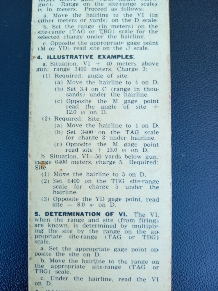 VINTAGE SLIDE RULE RULER GRAPHICAL SITE ~ TRL7#46
