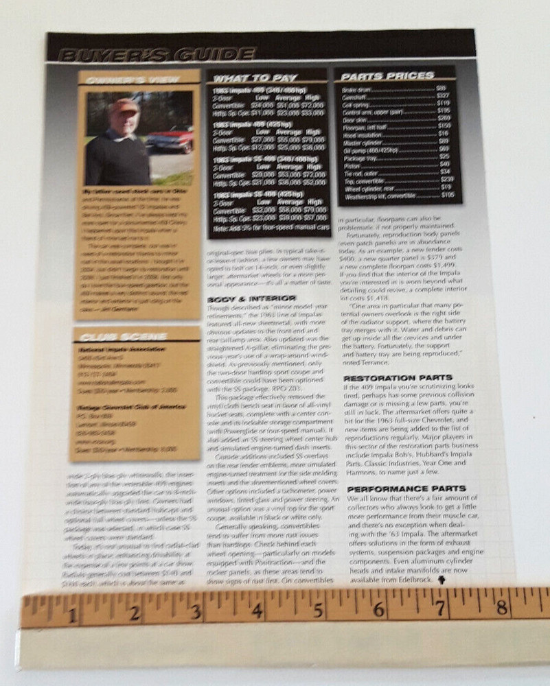 1963 CHEVROLET 409 ORIGINAL 2009 ARTICLE