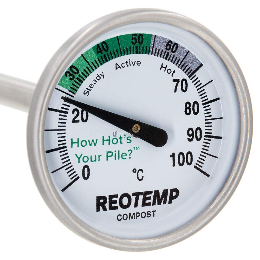 Reotemp 20 Inch Celsius Backyard Compost Thermometer with Celsius, Brown