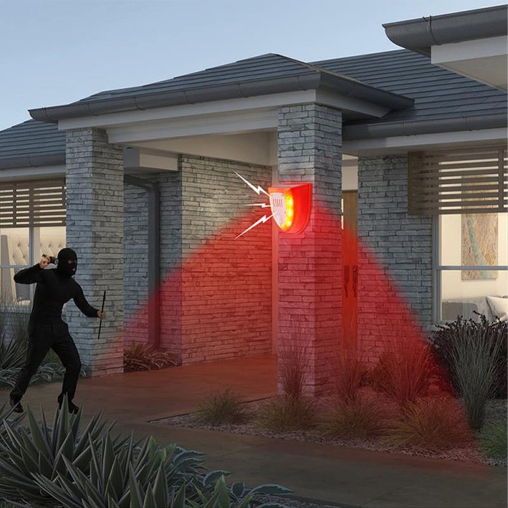 keeda Solar Security Light Alarm, 129dB Warning Loud Solar Strobe Light Makes...