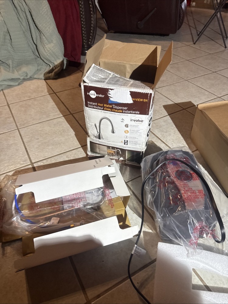 insinkerator H-View-SN Instant Hot Water Dispenser System Satin Nickel OPEN BOX