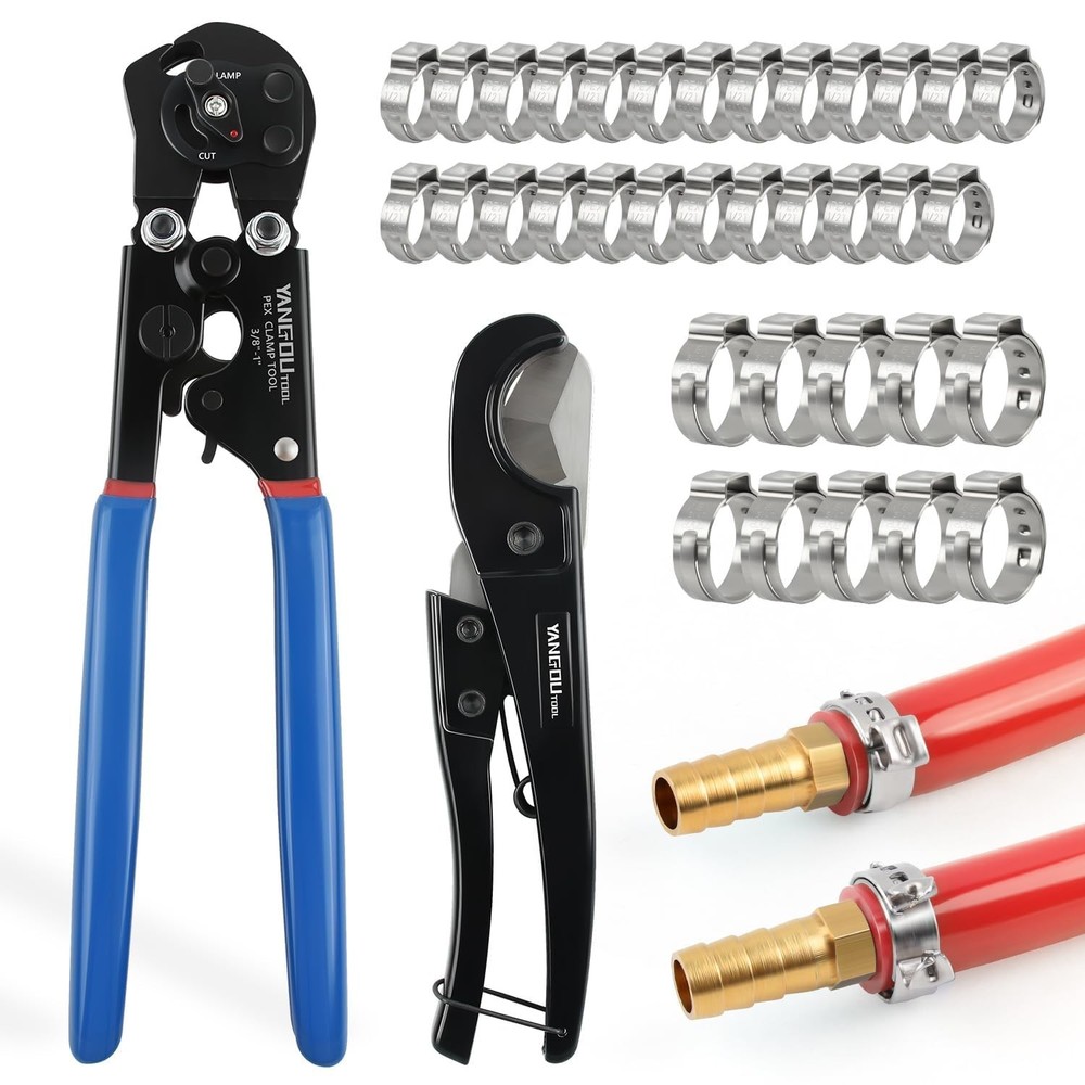 2 IN 1 Ratchet PEX Crimping Tool Kit - Cinch and Remove Dual Function Suitabl...