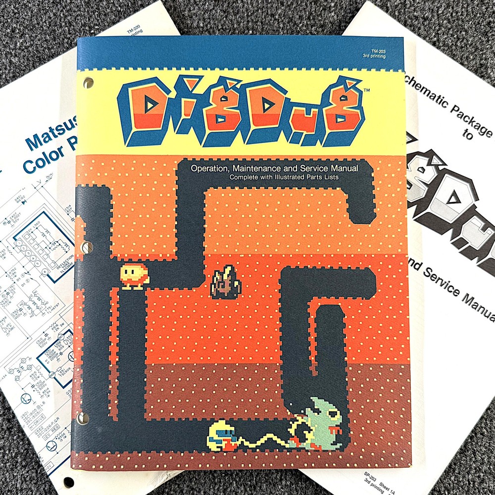 Atari Dig Dug Arcade Video Game Manual Schematics ORIGINAL