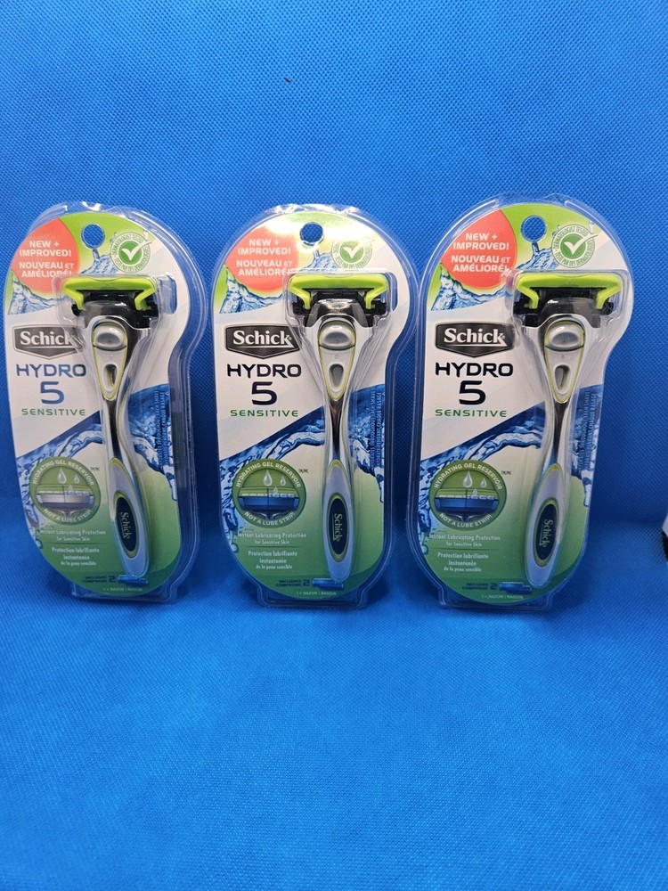 3 Schick® Hydro 5 Razor Sensitive with 2 Cartridges