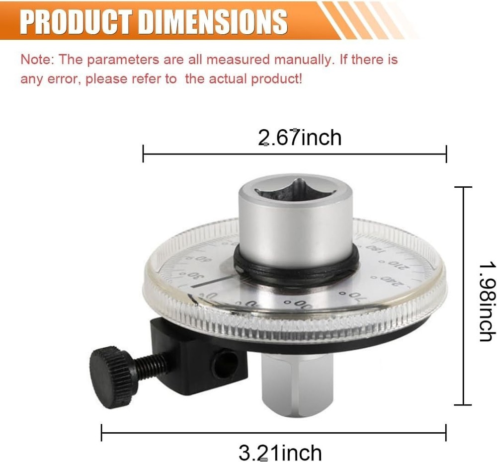 1/2" Adjustable Digital Torque Wrench Angle Gauge - Precision Tool for Mechanics