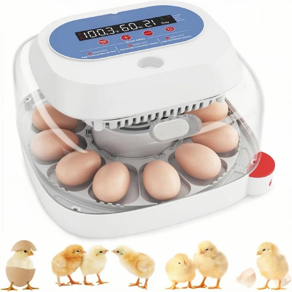 12 Eggs Incubator Automatic Turning Chicken Digital Incubators for Hatching Eggs