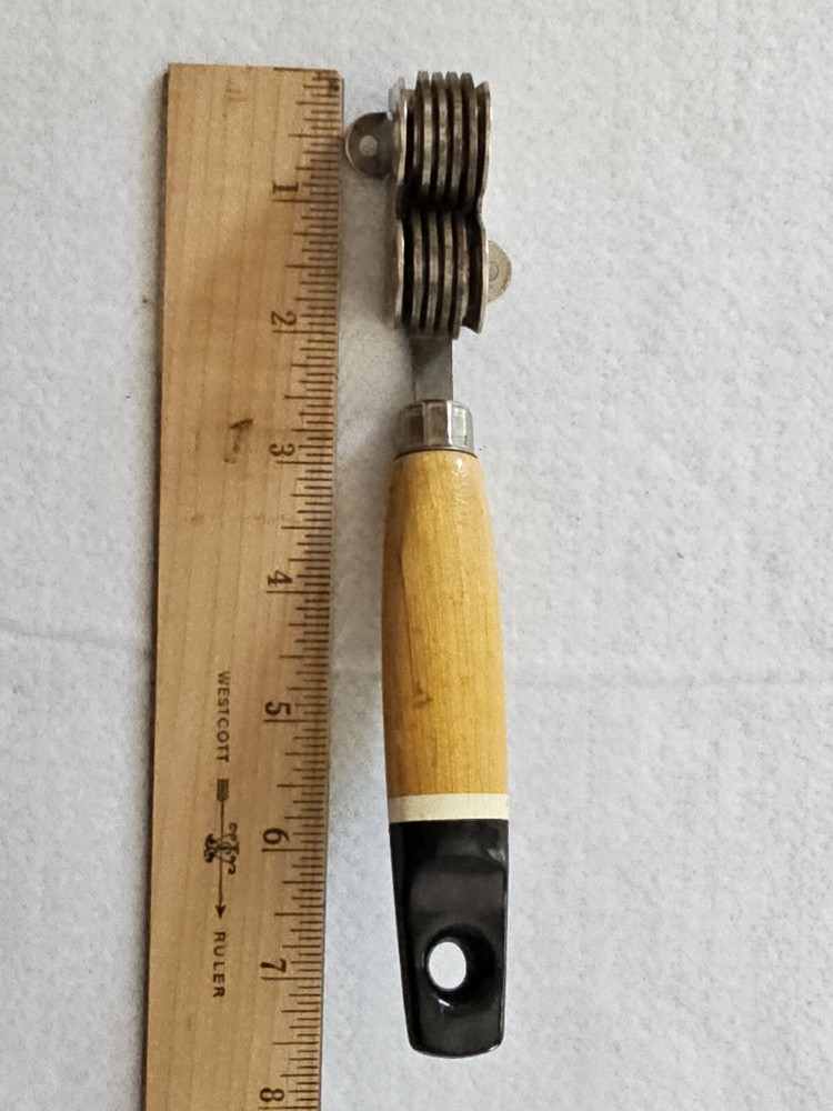 Vintage EKCO Pull Through Knife Sharpener Wood Handle Made USA