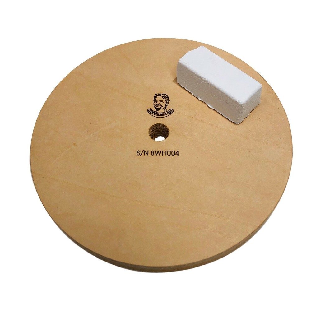 7" (3/4" Width) Leather Honing Wheel - Fits 5/8" Arbor - Buffing Compound Incl