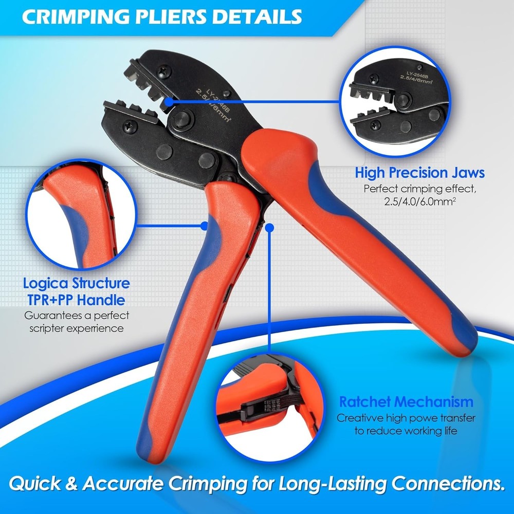 MC4 Crimping Tool – Solar Crimping Tool Kit with MC4 Crimper, Spanner Wrenches,