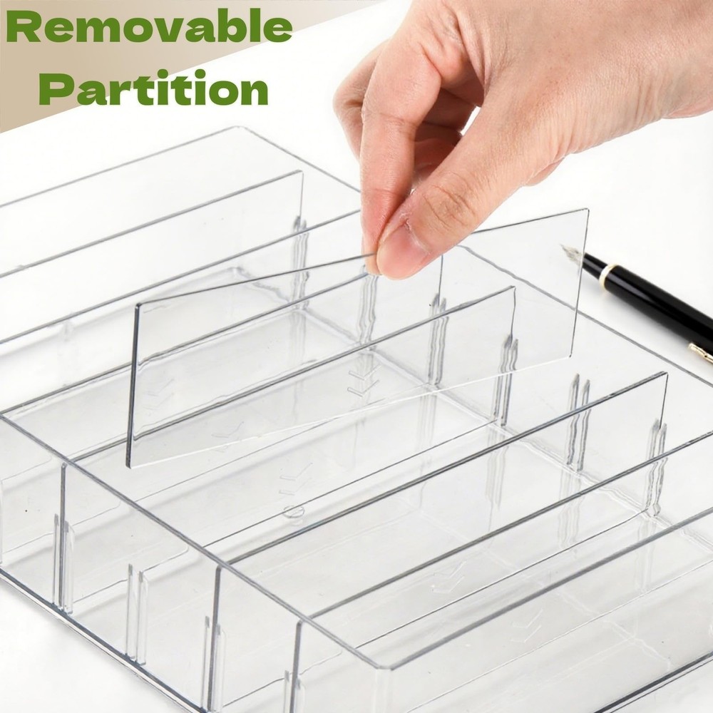 2 Pack Plastic Cash Organizer, 8 Section Eyeshadow Palette Makeup Organizer w...