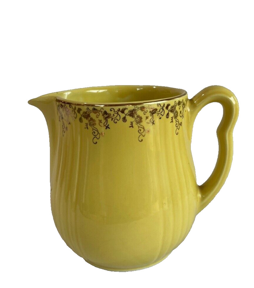 Hall Superior Quality Kitchenware Gold Label 5 Cup Pitcher Yellow/Gold 6" tall