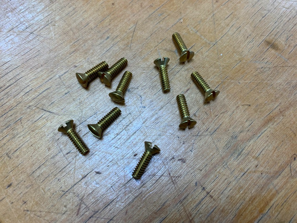 #10 Solid Brass Outlet Cover / Light Switch Bolts (screws)