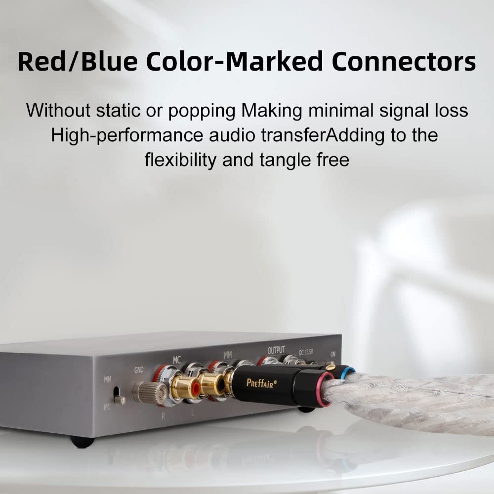 Pair OFC RCA Cables with Silver Plated Plug HiFi Stereo Connection Cable Wire