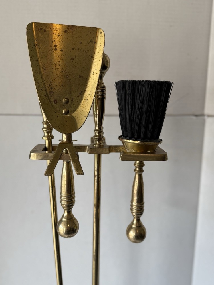 Set Of 5 Piece Brass Fireplace Tools Set