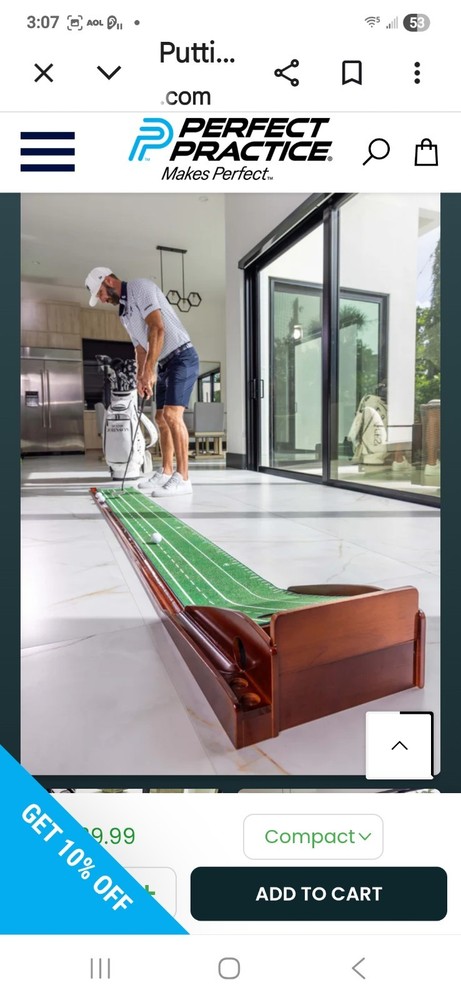 PERFECT PRACTICE Putting Mat Compact 8 Feet NEW