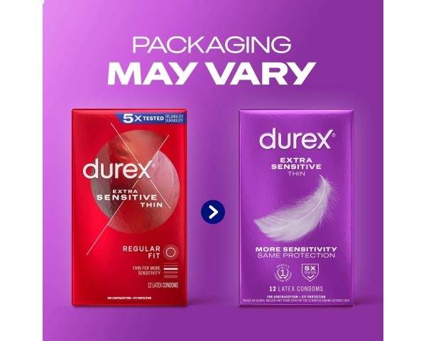 Durex Extra Sensitive Thin Condoms - 12-count Regular Fit